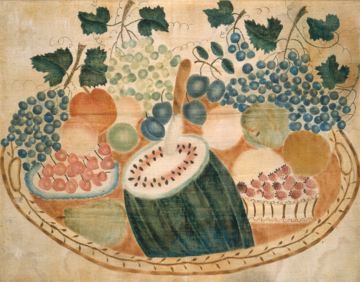 托盘上的水果，约1840年。 作者 不明