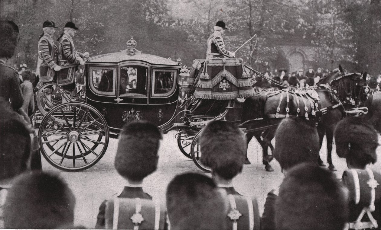 1910年5月20日在伦敦举行的爱德华七世国王葬礼游行。 作者 不明