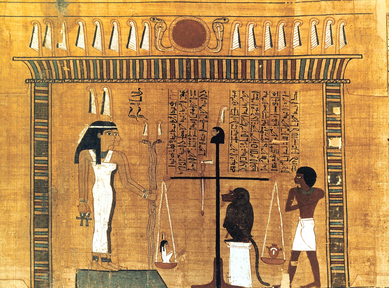 Egyptian葬纸莎草纸，古埃及，第18王朝，公元前1550-1293年 作者 不明