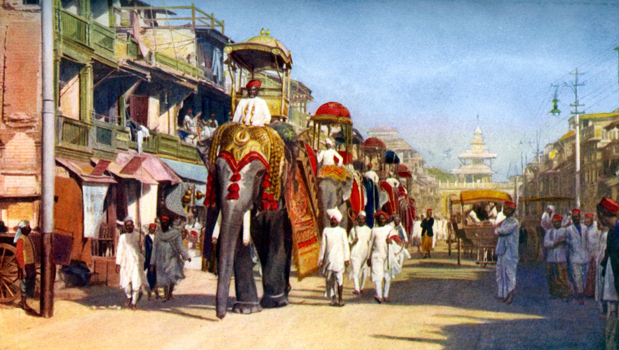 Gaekwars国象，印度孟买，Manipuri集市，c1924 作者 不明