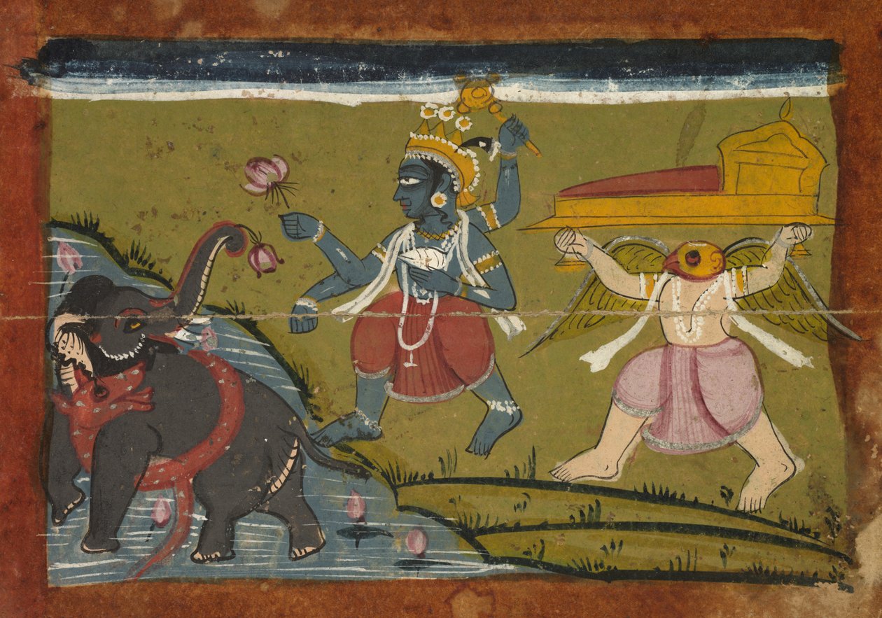 加延德拉·莫克沙（Gajendra Moksha）：大象之王的救赎，1800年代。 作者 不明