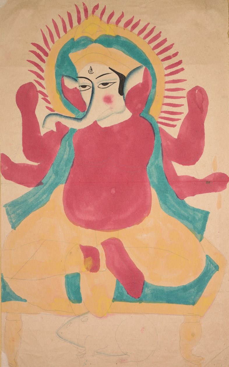 甘尼萨（Ganesha），1800年代。 作者 不明