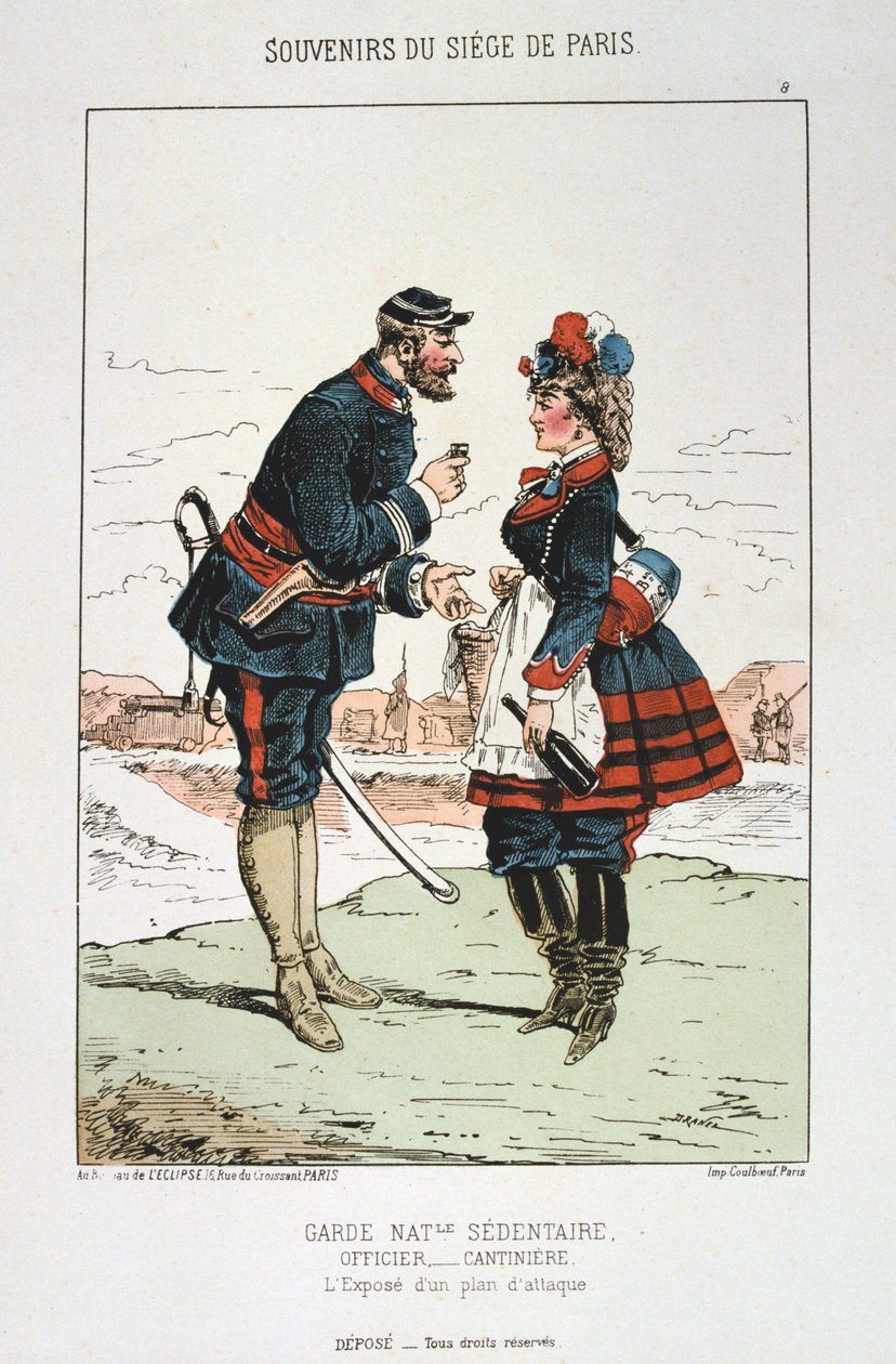 久坐的国民警卫队-Cantinierre军官，巴黎围城，1870-1871年 作者 不明