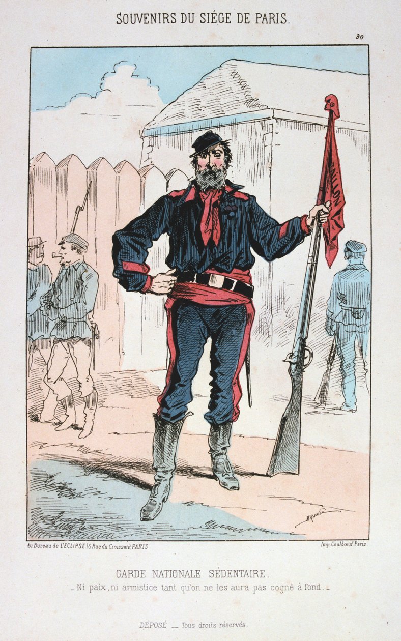 久坐的国民警卫队，巴黎围困，1870-1871年 作者 不明