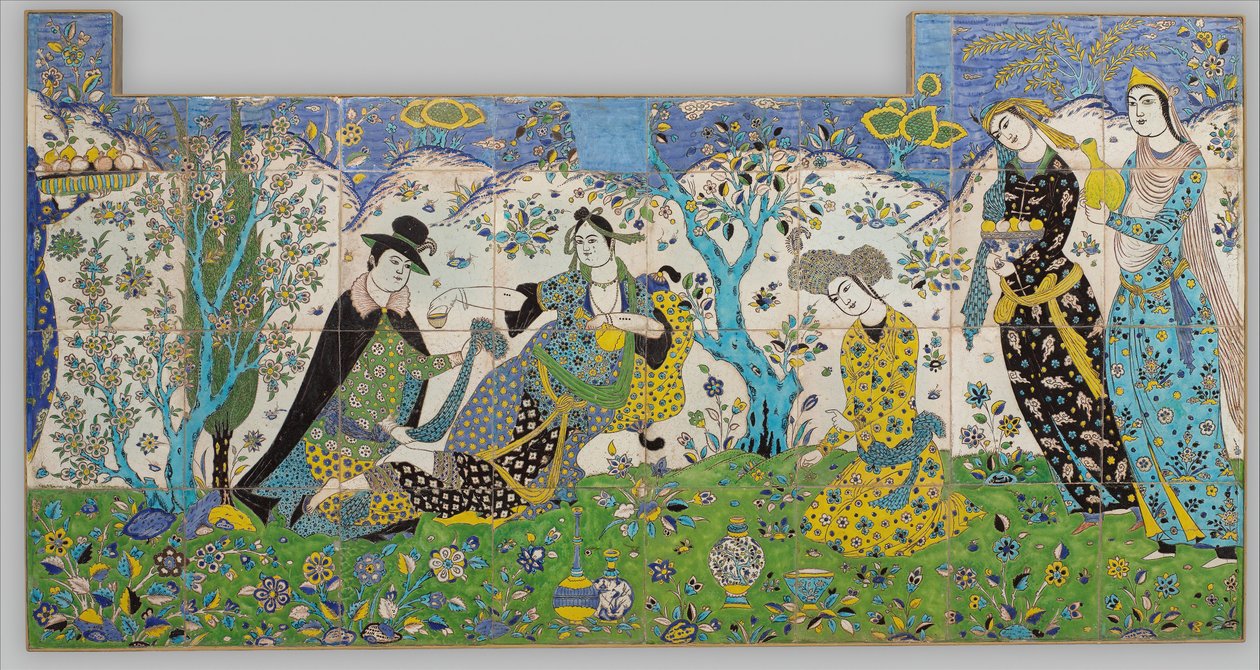 花园聚会，伊朗，1640-50。 作者 不明