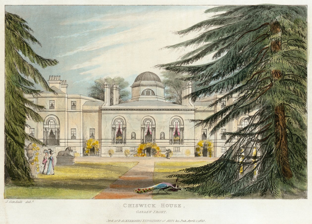 伦敦Hounslow的Chiswick House花园前，1823年 作者 不明