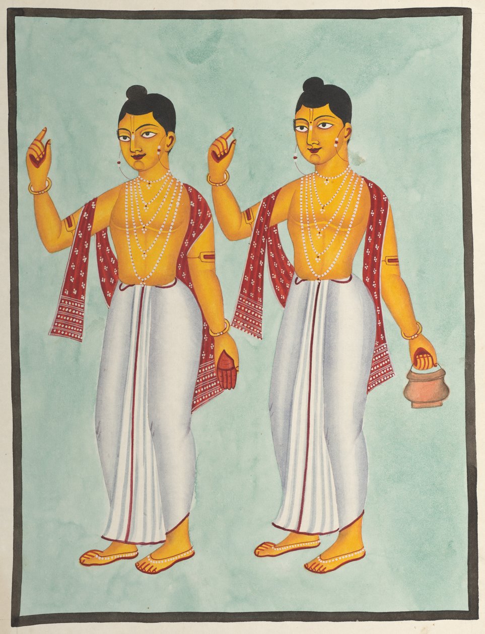 高尔（Gaur）和尼泰（Nitai），1800年代。 作者 不明