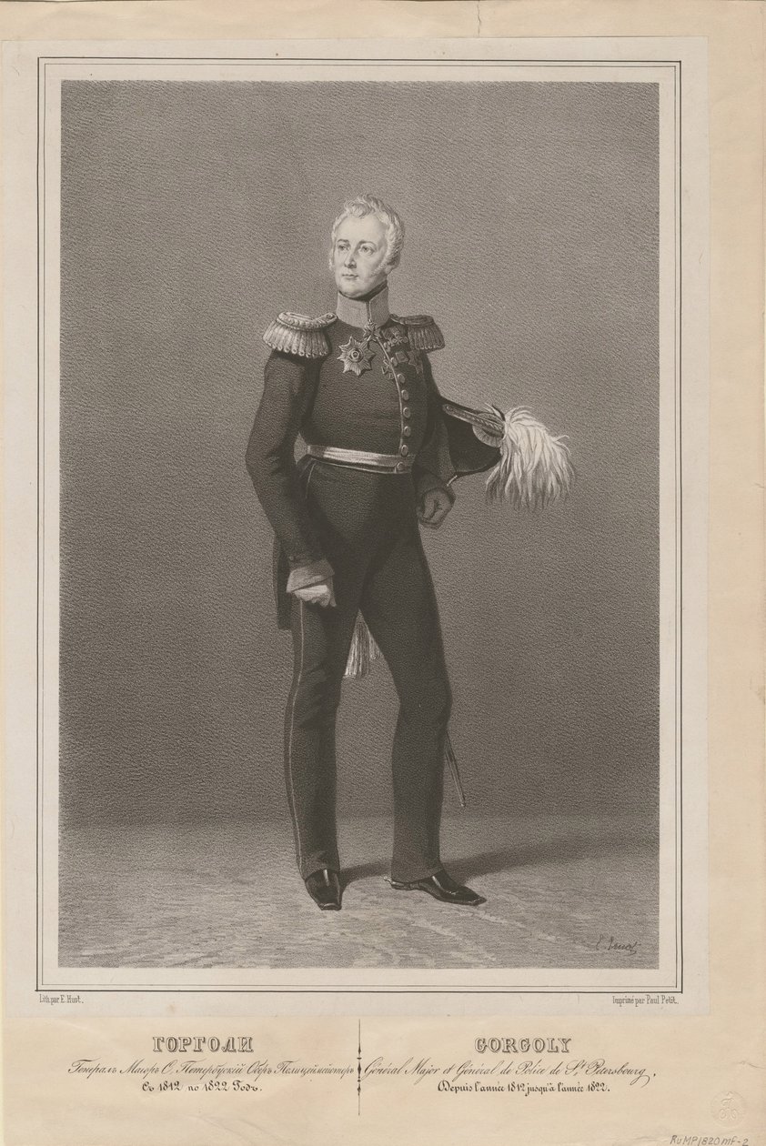圣彼得堡警察局长Ivan Savvich Gorgoli将军，1822年 作者 不明