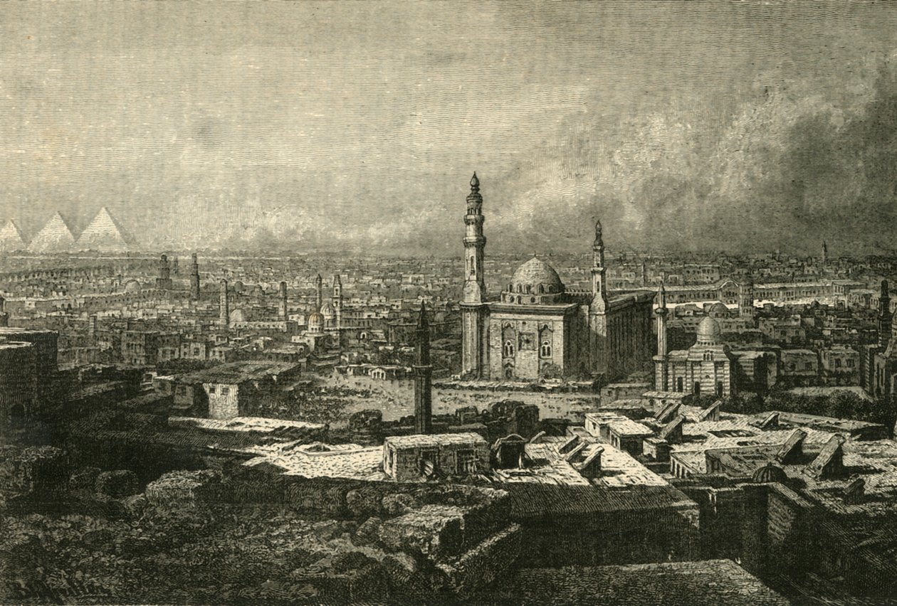开罗全景，1890年。 作者 不明
