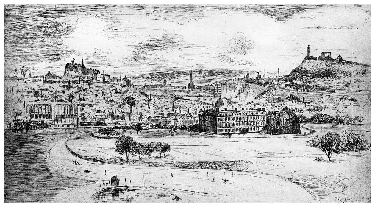 爱丁堡全景，来自亚瑟王座，1900年 作者 不明