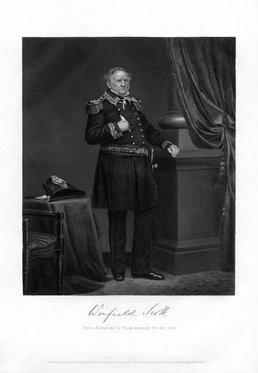 温菲尔德·斯科特将军，美国陆军将军，外交官和总统候选人，1862-1867年 作者 不明