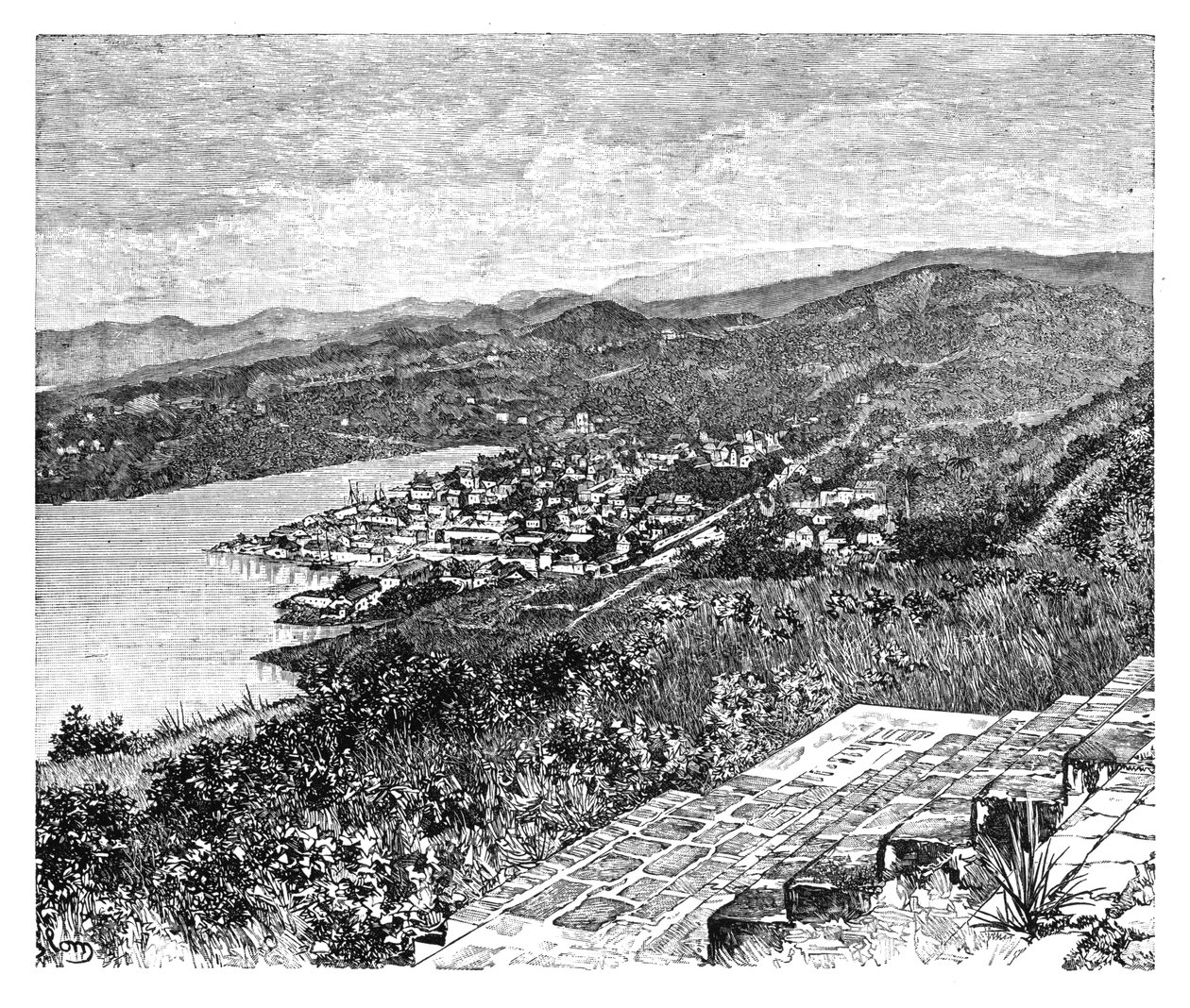 卡斯特里的全景，圣卢西亚岛，c1890 作者 不明