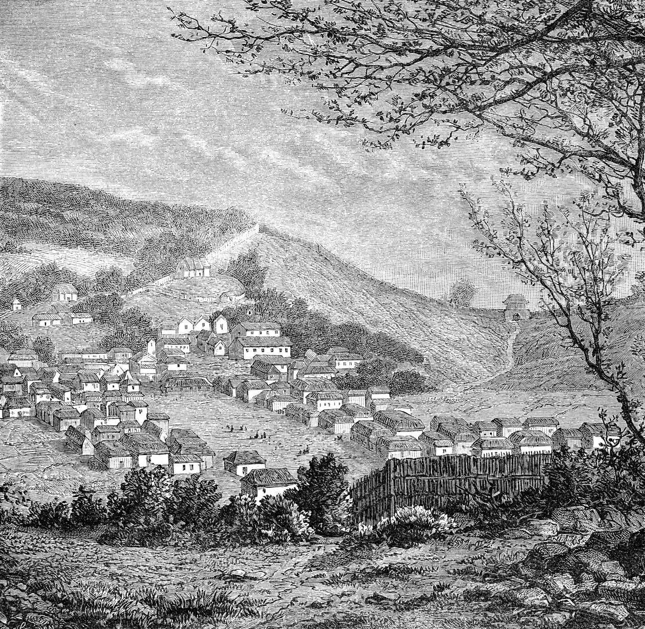 下杭江康和的全景，大约1890年 作者 不明