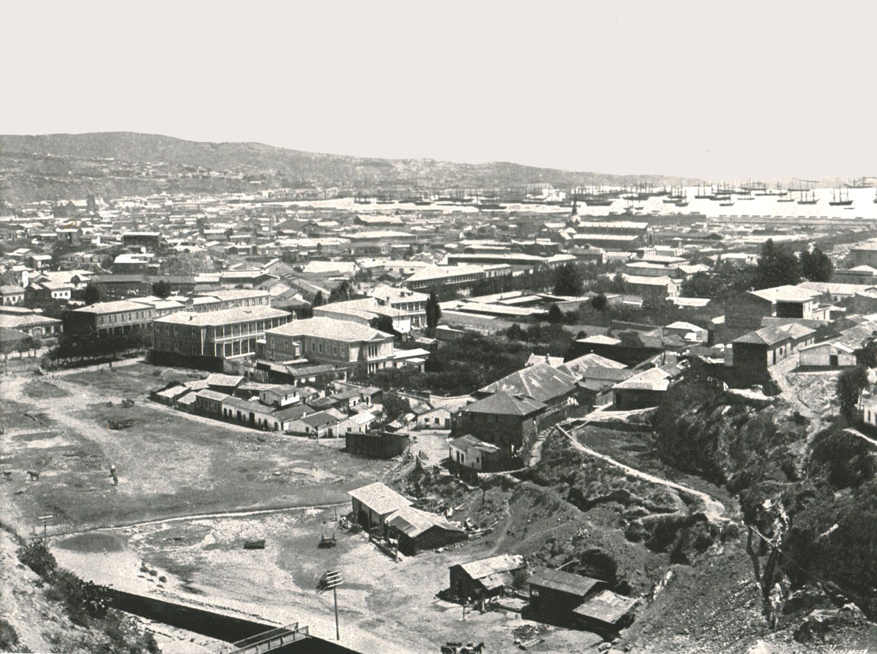 1895年，智利瓦尔帕莱索，城市全景。 作者 不明