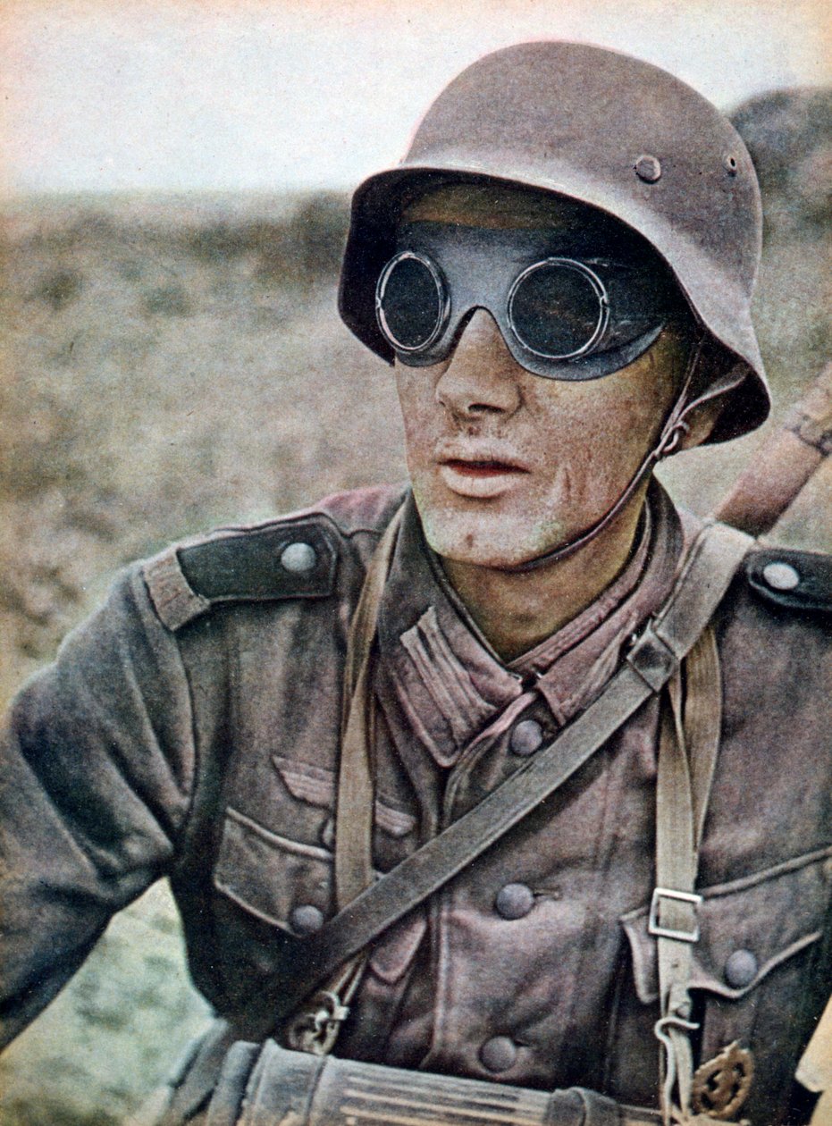 1942年，德国摩托车部队向东方行驶，俄罗斯 作者 不明