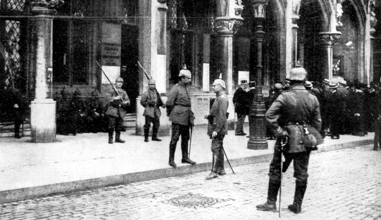 第一次世界大战，1914年德国占领布鲁塞尔 作者 不明