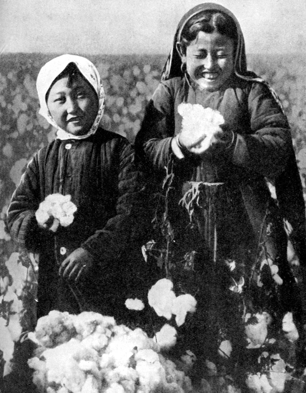 棉田里的女孩，哈萨克斯坦，1936年 作者 不明