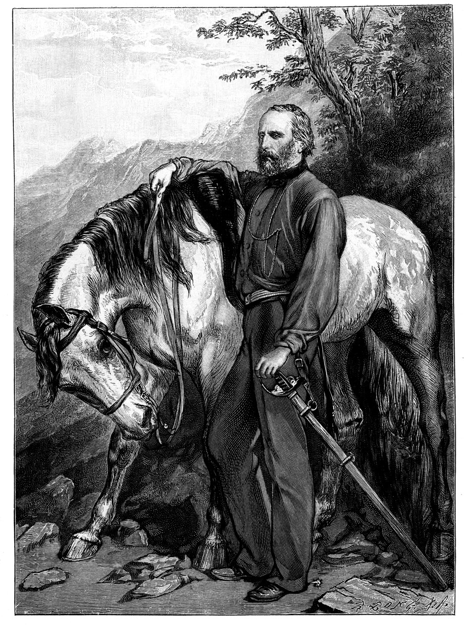 朱塞佩·加里波第（Giuseppe Garibaldi），意大利爱国者，复活士兵，1900年 作者 不明
