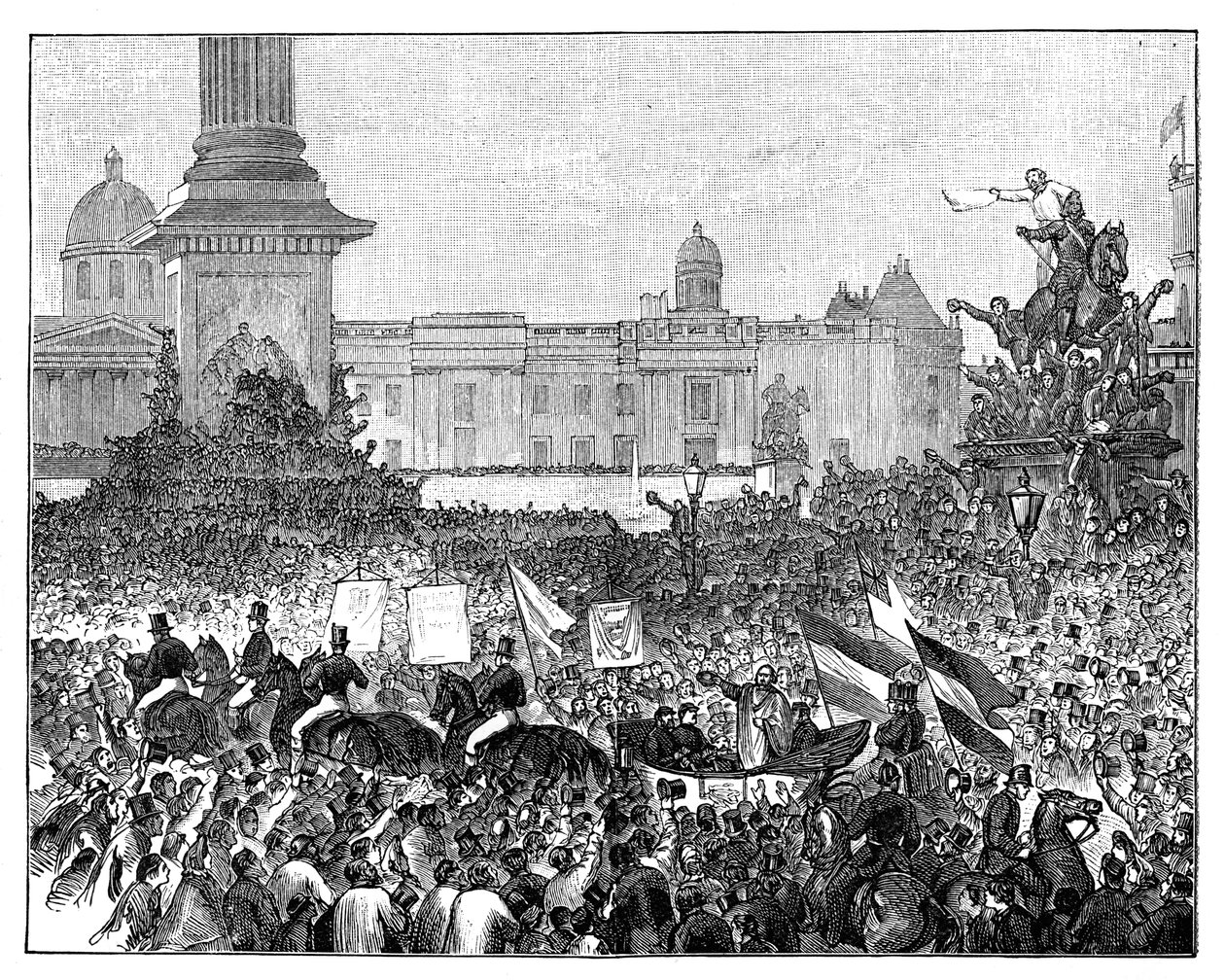 朱塞佩·加里波第（Giuseppe Garibaldis）在伦敦特拉法加广场（Trafalgar Square）举行的招待会，1864年 作者 不明