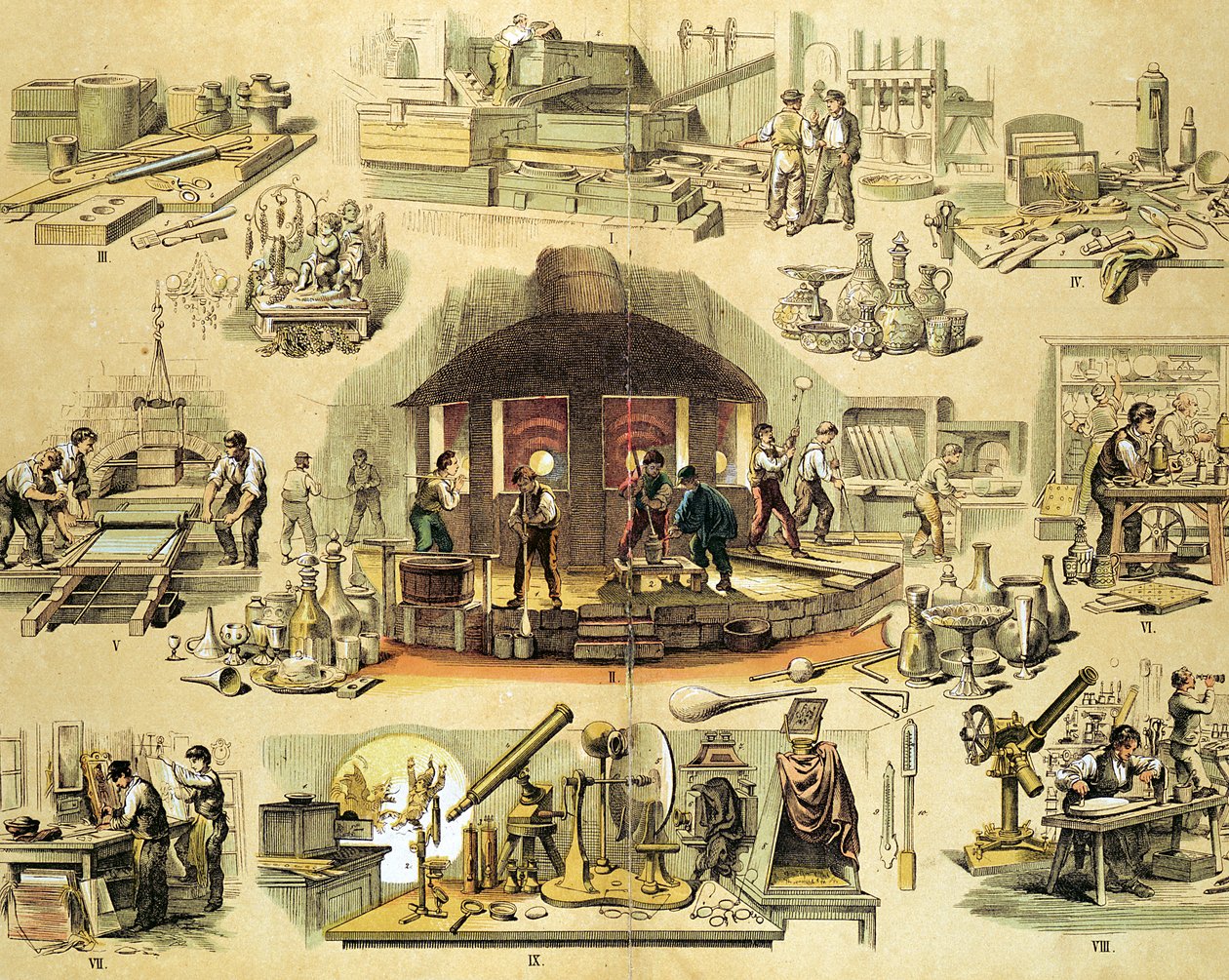 玻璃制造，c1870 作者 不明