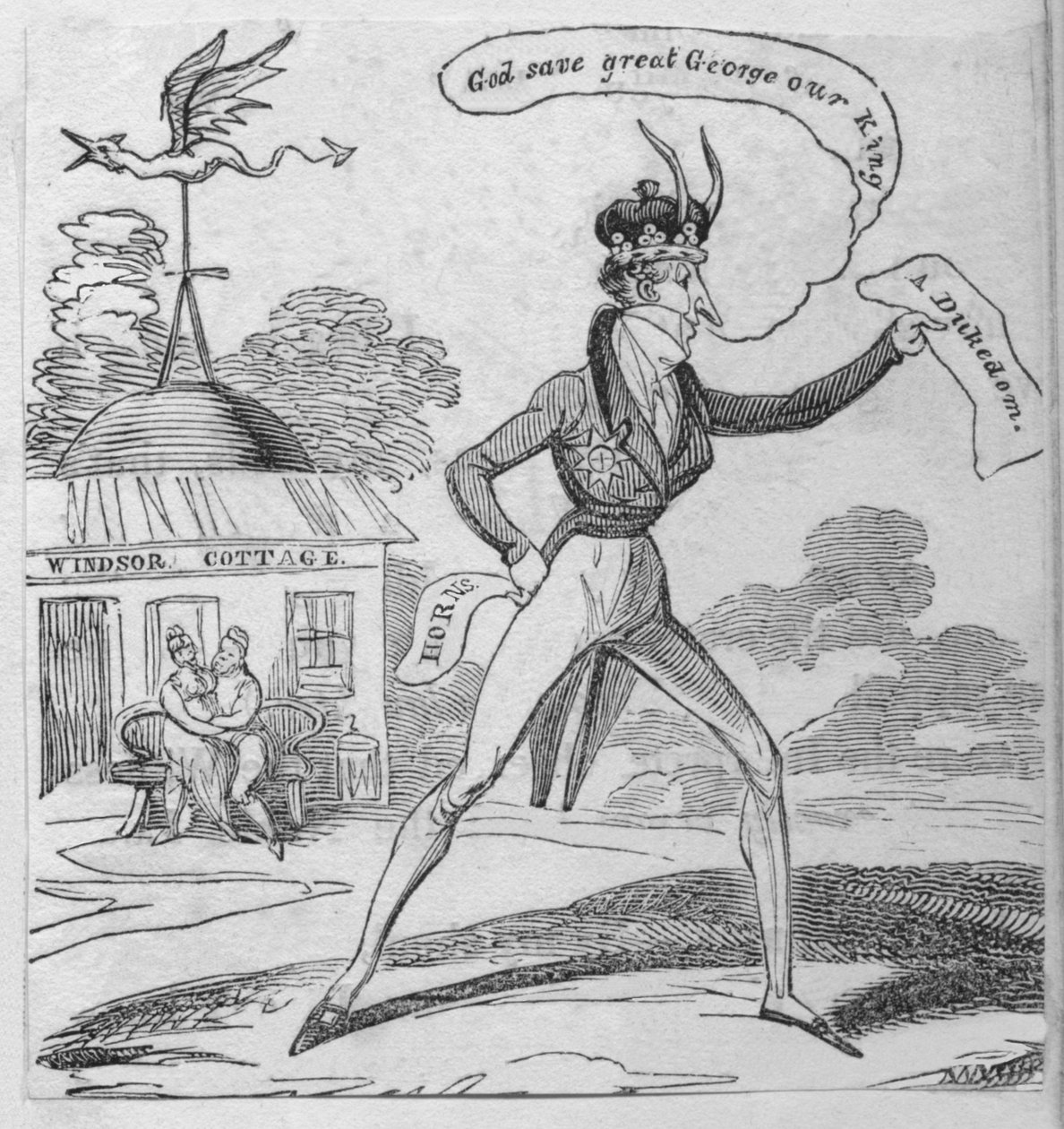 上帝保佑伟大的乔治，我们的国王，约1820年。 作者 不明