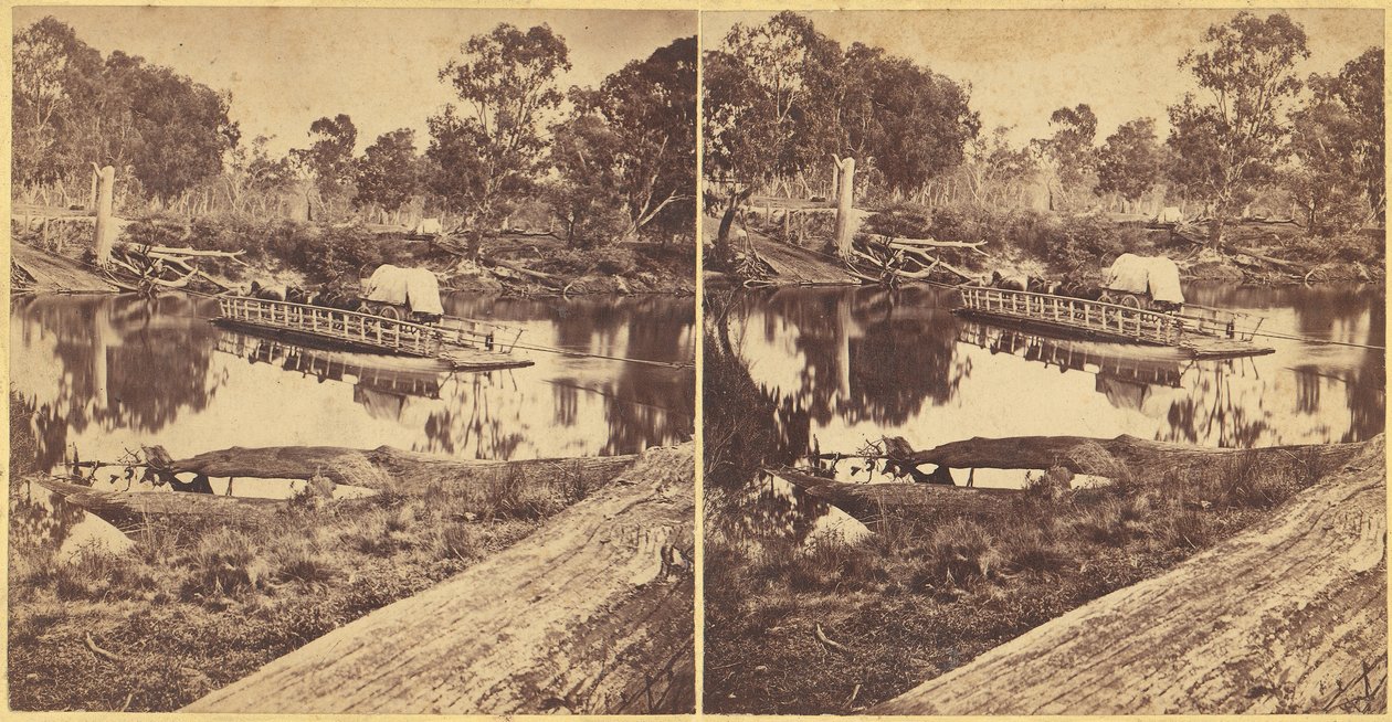 澳大利亚西摩的Golbourn Punt，1860年代。 作者 不明