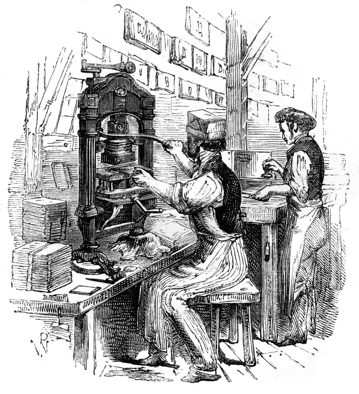阻金印刷机，1886年 作者 不明