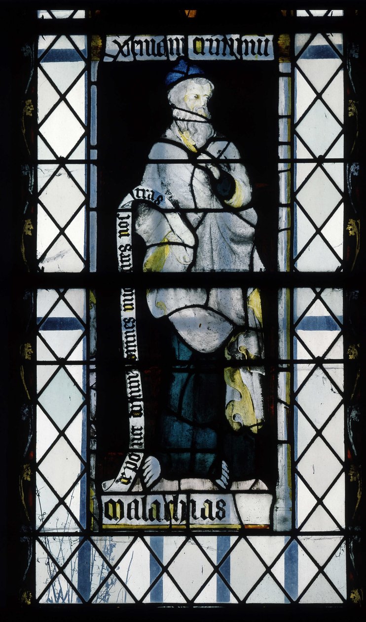 Gothic architecture. Stained glass representing the Prophete Malachie. Chapel of La Mailleraye, Abbatiale Notre Dame, Jumieges 作者 不明