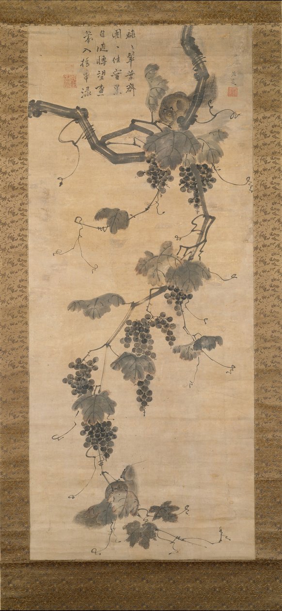葡萄树和松鼠，19世纪初。 作者 不明