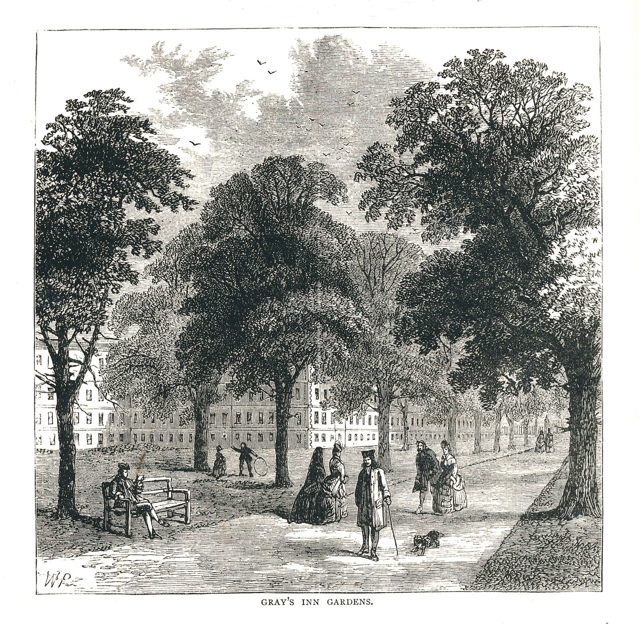 Grays Inn Gardens，1878年 作者 不明