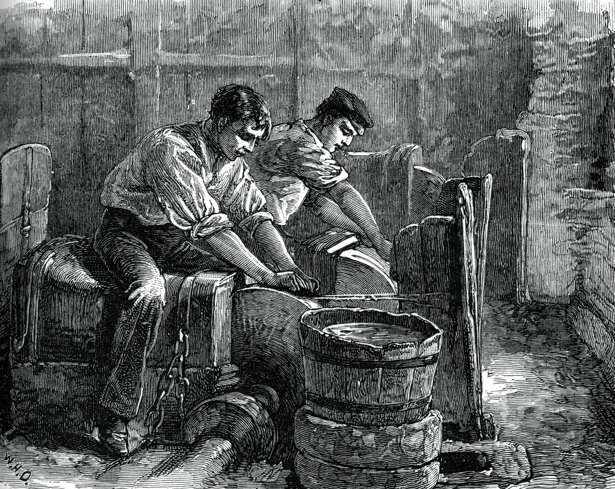 砂轮机在工作，c1880 作者 不明