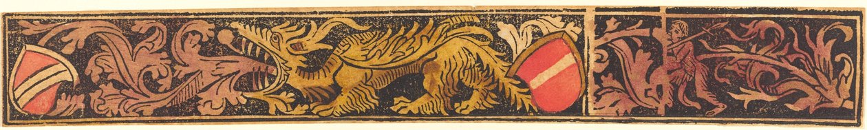 带有龙、盾牌和野人的怪异条纹，约1475-1500。 作者 不明