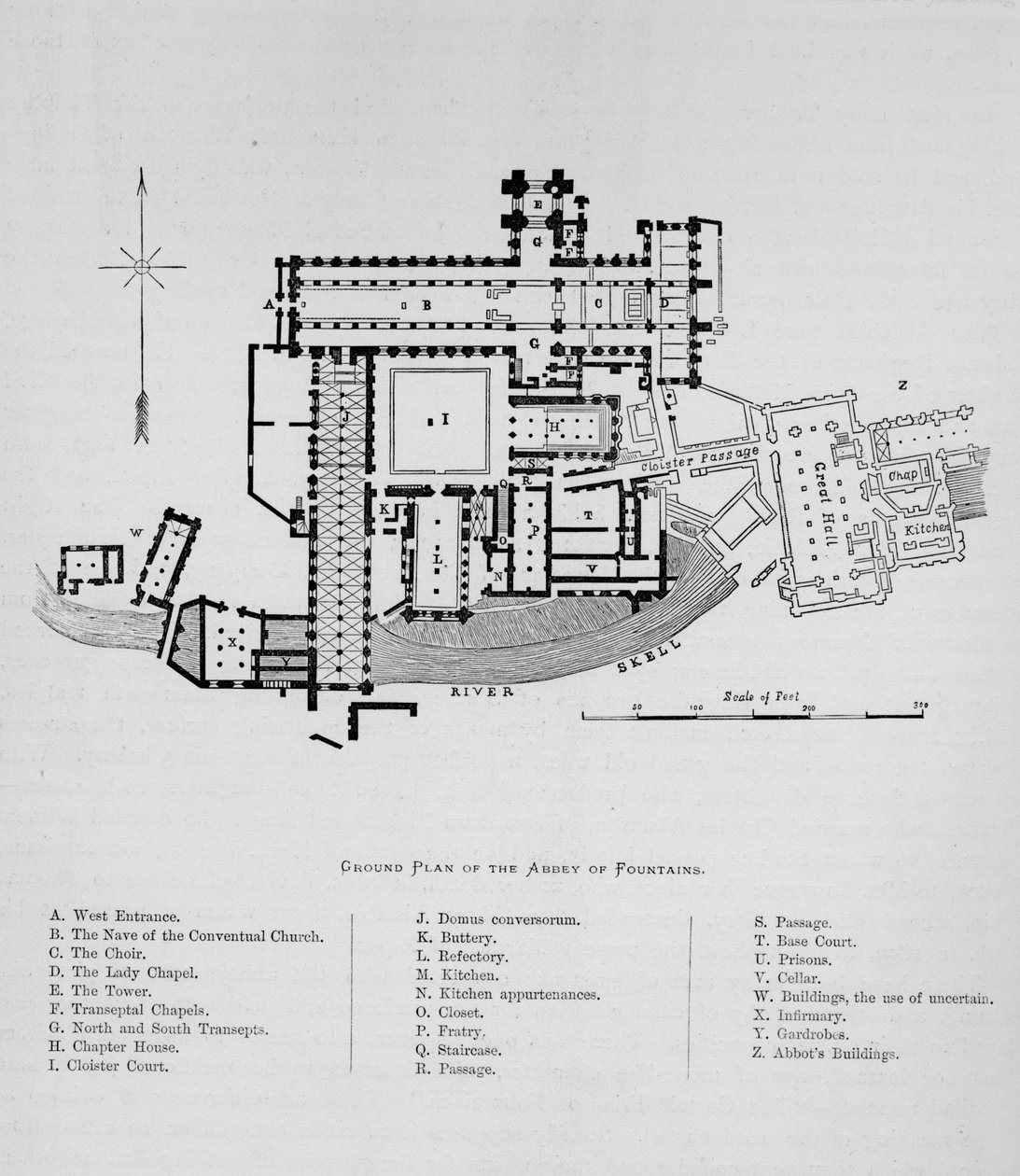 喷泉修道院地面图，喷泉修道院，1897年 作者 不明