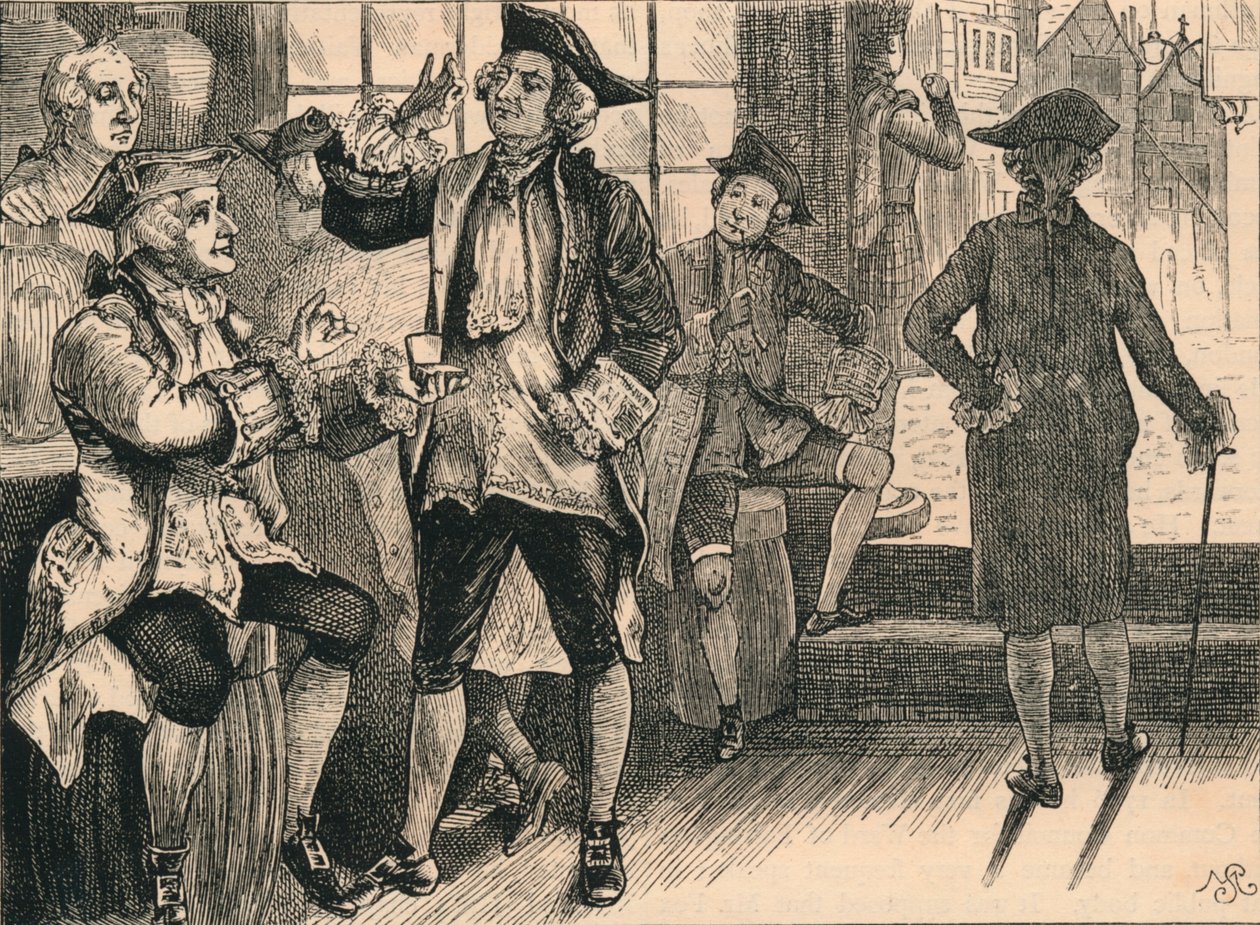小组在Hardhams烟草店，c1880。 作者 不明