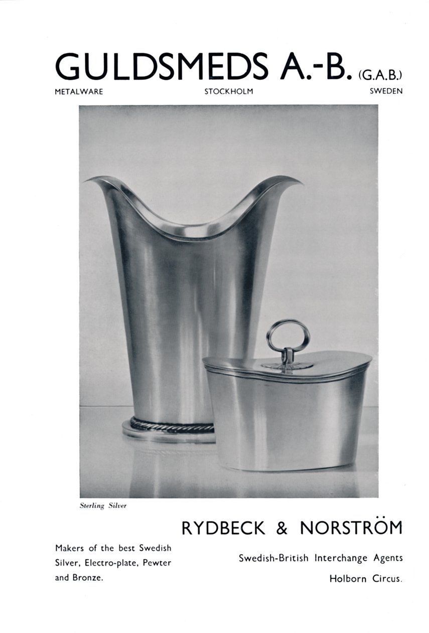Guldsmeds A.-BGAB-925纯银-Rydbeck＆Norström。，1939年 作者 不明