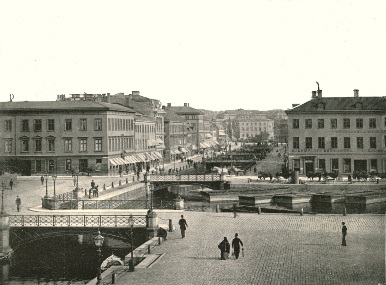 古斯塔夫·阿道夫斯·托格（Gustav Adolfs torg）和奥斯特拉·汉姆甘丹（Ostra Hamngatan），瑞典哥德堡，1895年。 作者 不明