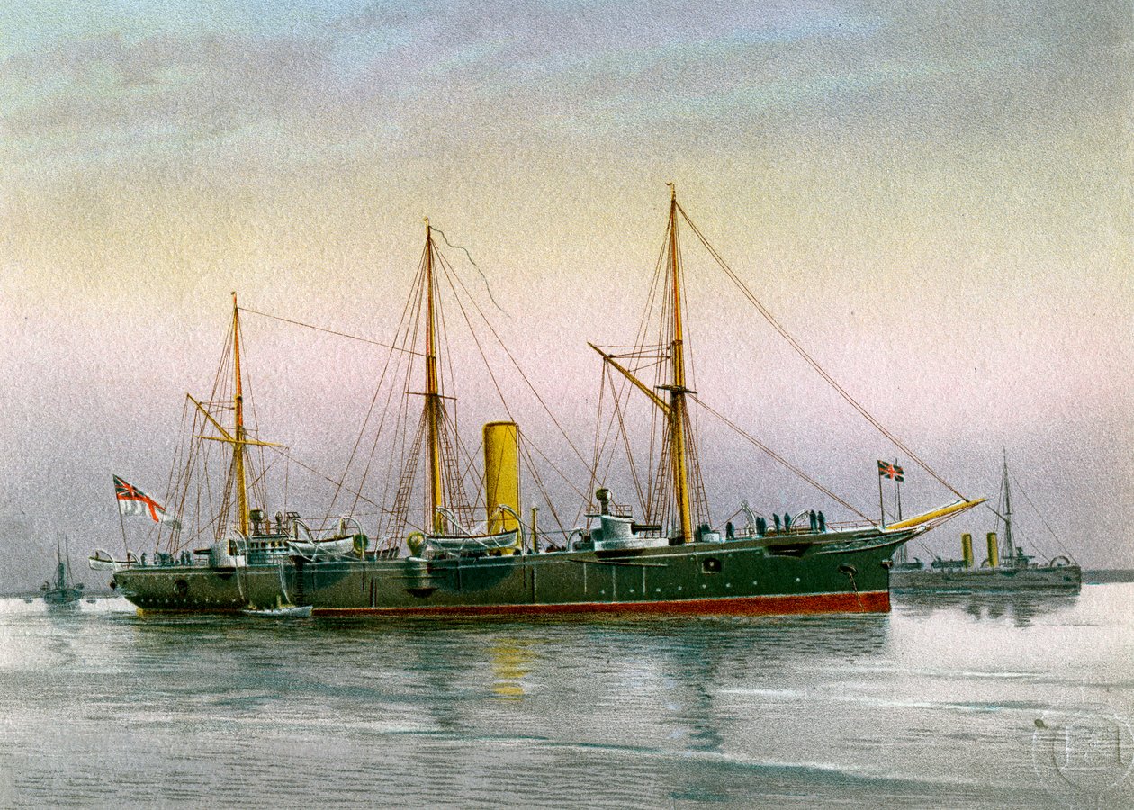 HMS莫霍克号，皇家海军3级巡洋舰，C1890-C1893 作者 不明