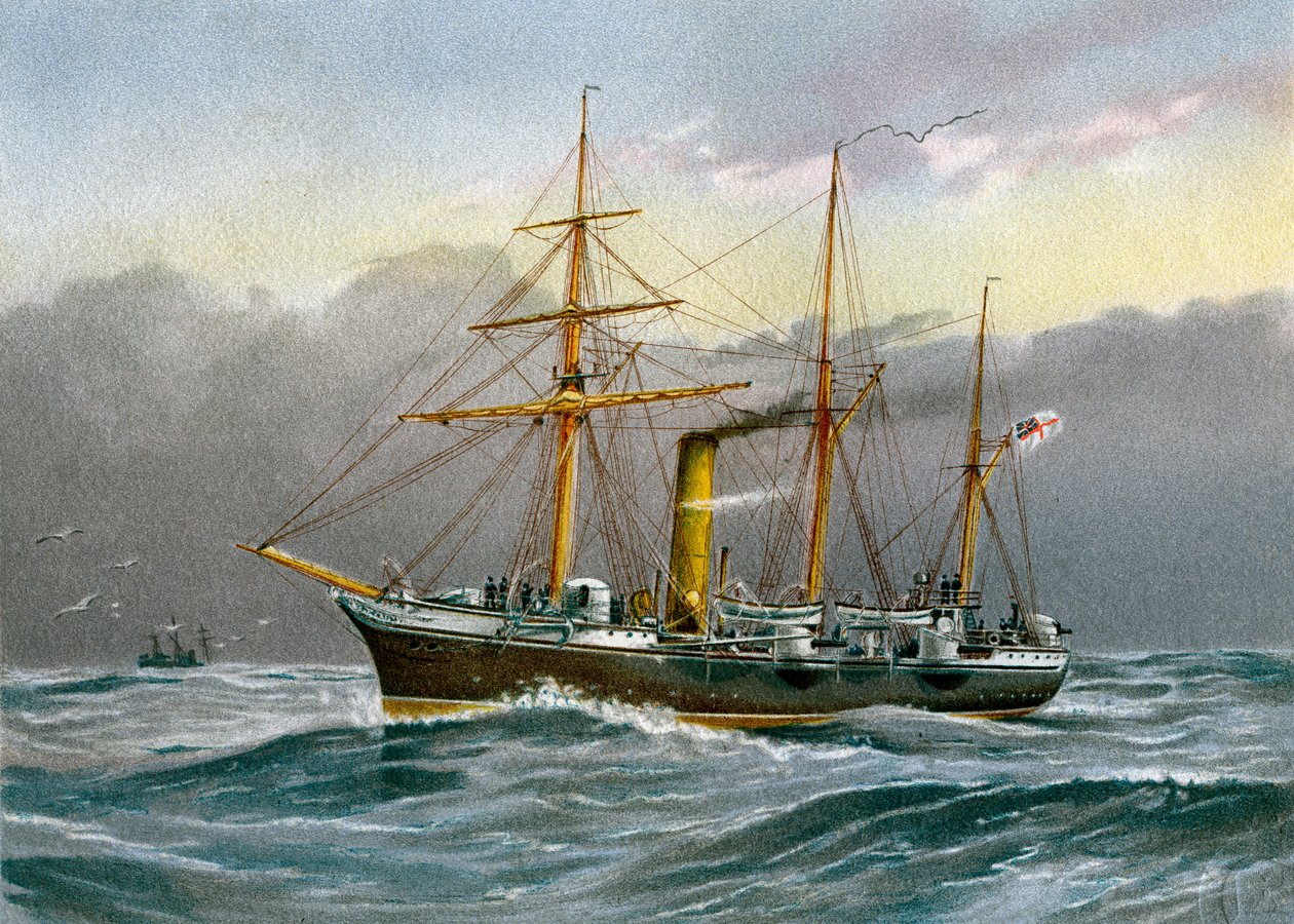HMS Nymphe，皇家海军单桅帆船，c1890-c1893 作者 不明