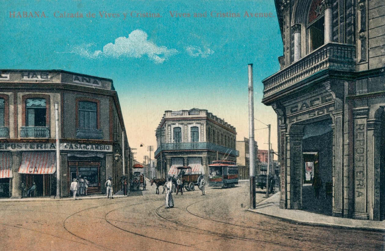 哈瓦那Vives和Cristina的狩猎。你住的和克里斯蒂娜大道，古巴，c1910 作者 不明