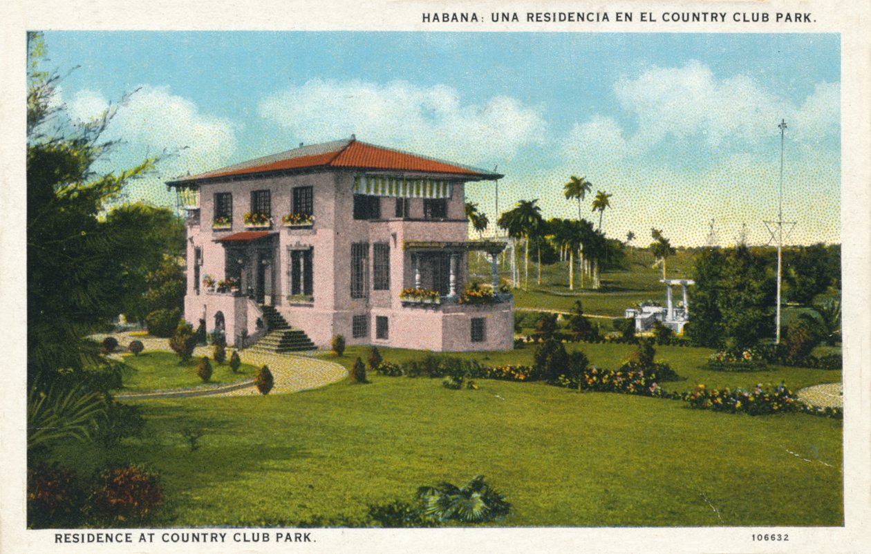 哈瓦那：乡村俱乐部公园的住所。乡村俱乐部公园住所，1910年 作者 不明