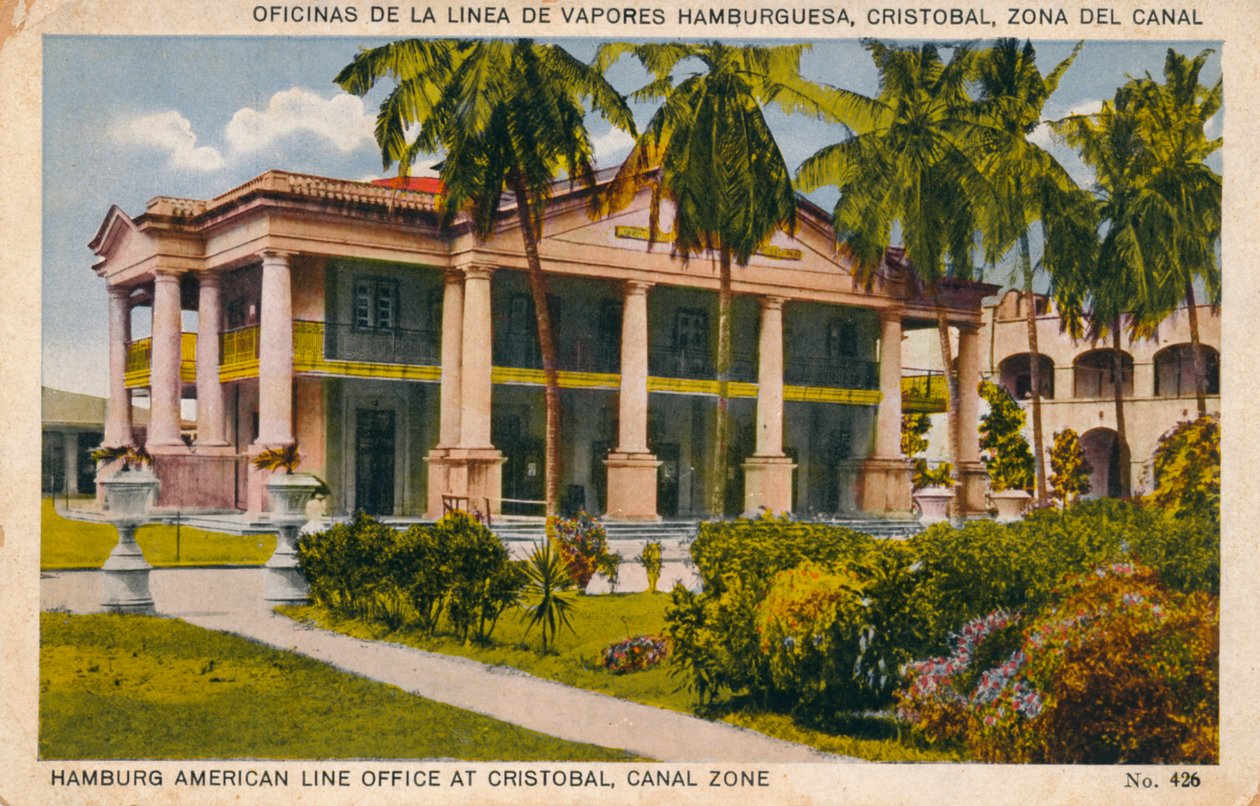 c1920年代，运河区克里斯托瓦尔市汉堡美国专线办公室 作者 不明