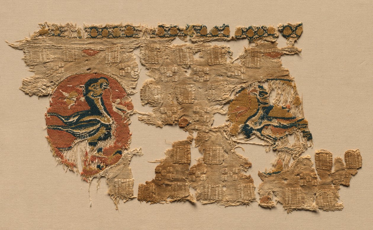 与鸟一起悬挂在圆角上，八百年代。 作者 不明