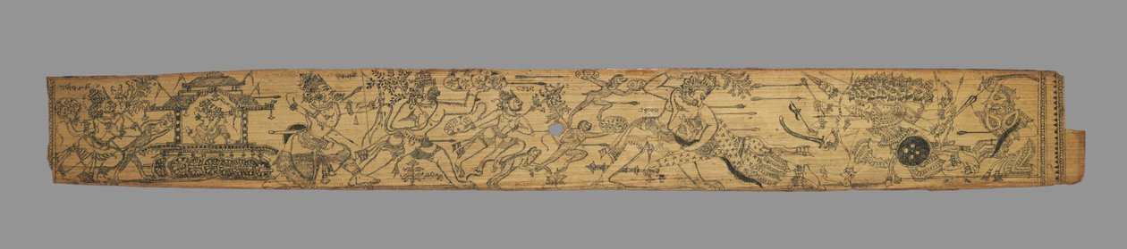 哈努曼（Hanuman）带来了治愈植物之山，拉玛（Rama）提取了箭...，1700年代后期。 作者 不明