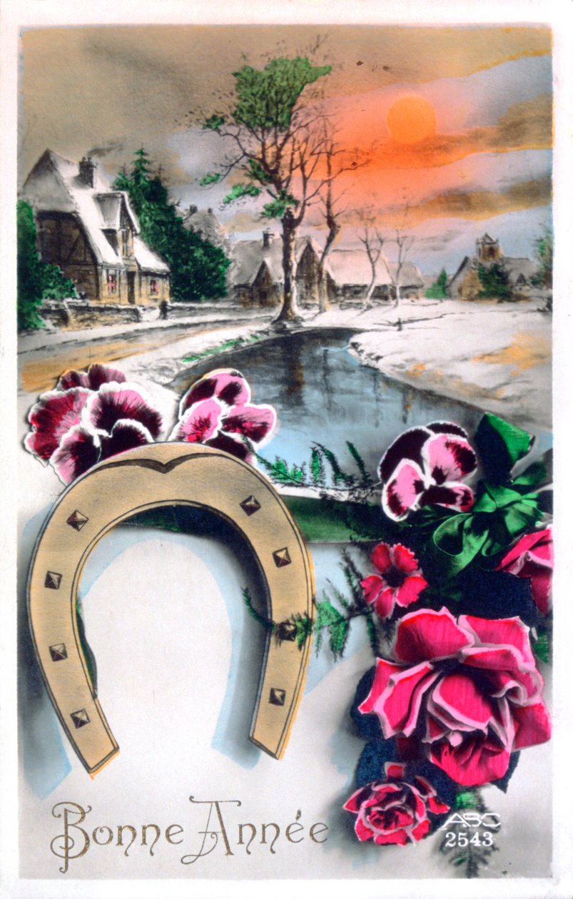 新年快乐，法国明信片，c1900 作者 不明
