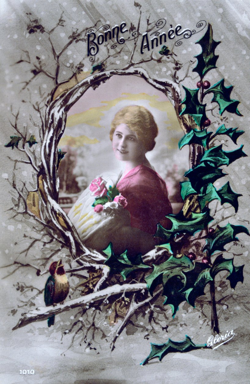 新年快乐，法国明信片，c1900 作者 不明