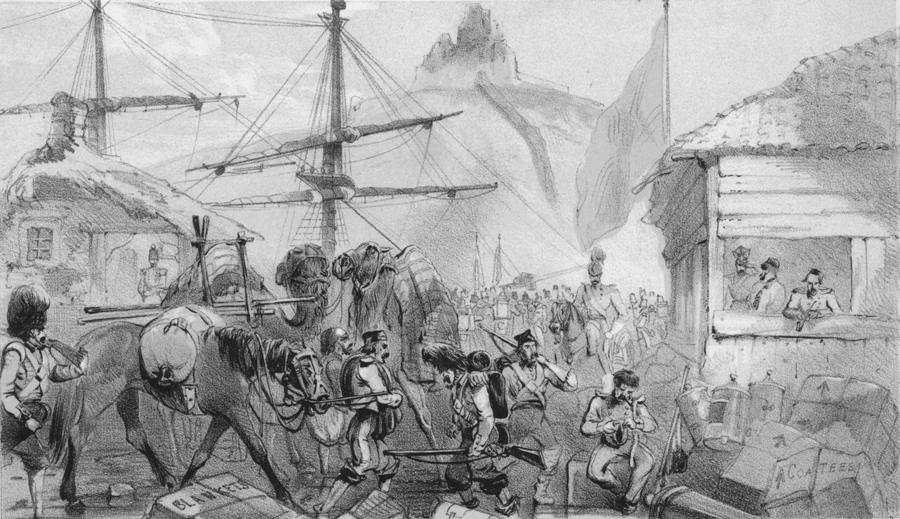 巴拉克拉瓦港口。着陆点，c1850年代。 作者 不明