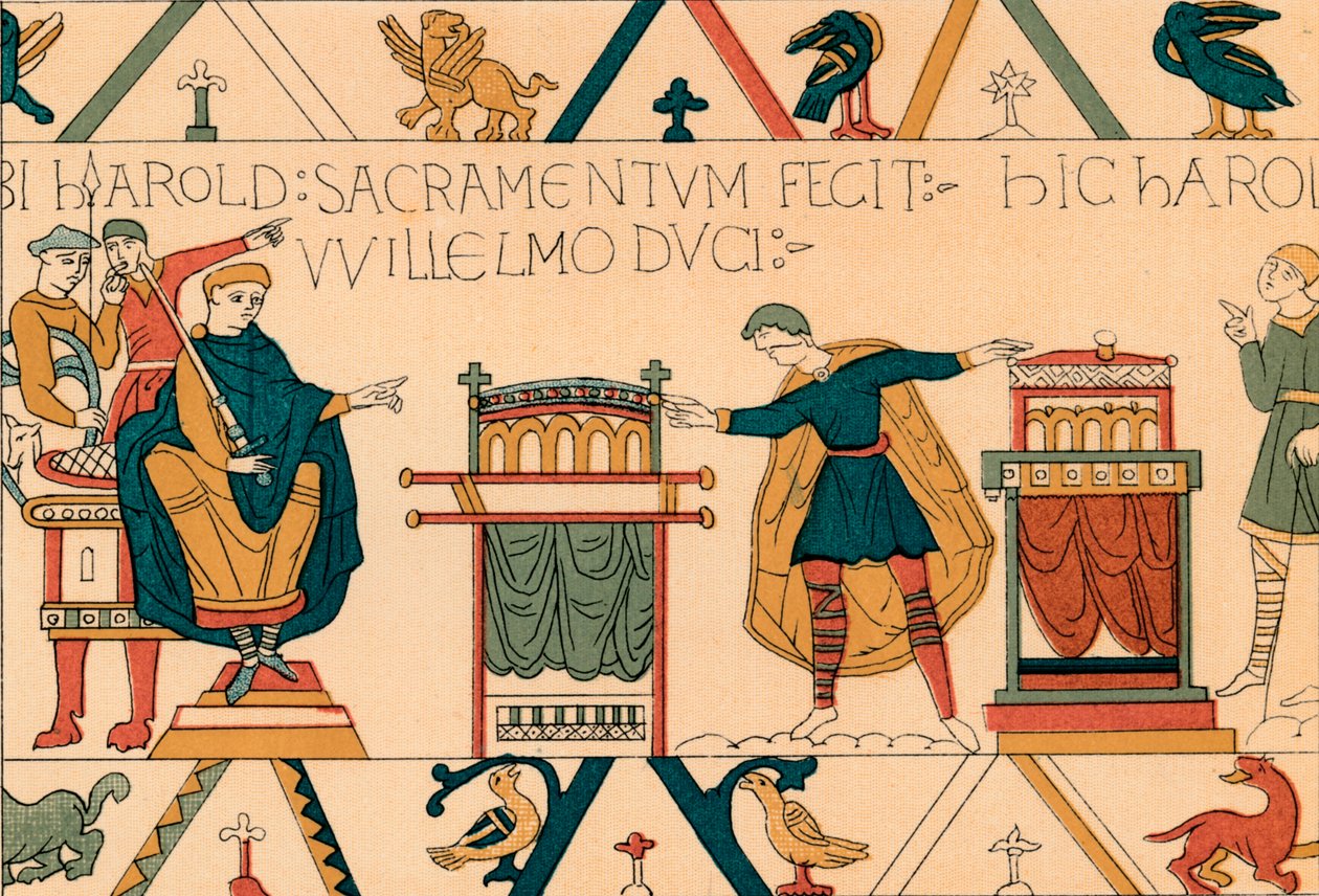 哈罗兹对诺曼底威廉（William of Normandy）的忠贞誓言，十九世纪。 作者 不明
