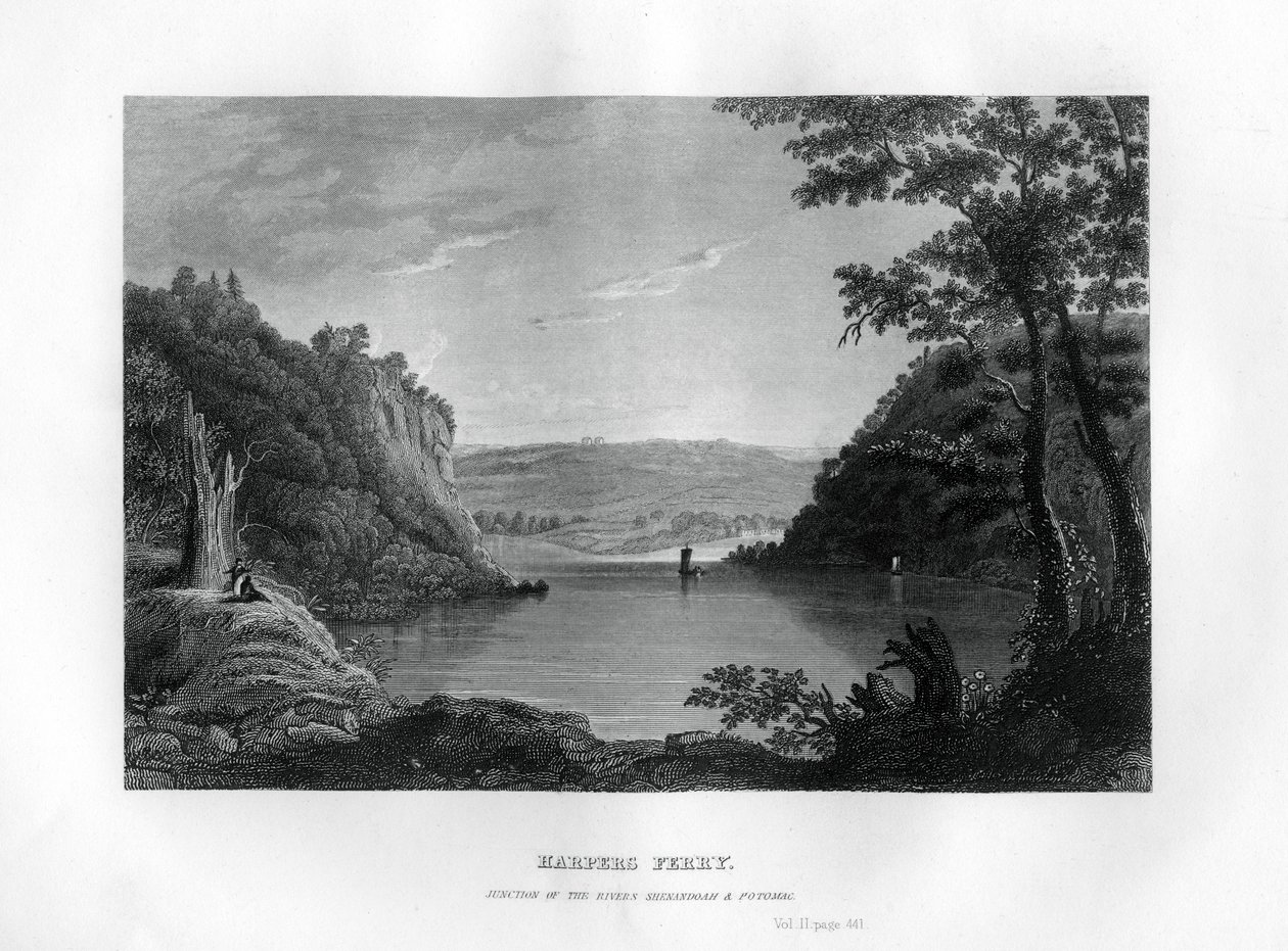 哈珀斯·费里（Harpers Ferry），谢南多厄河与波托马克河的交汇处，美国西弗吉尼亚州，1855年 作者 不明