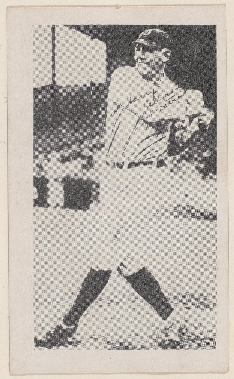 哈利-海尔曼，R.F，底特律，来自棒球条卡W575-2，约1921-22。 作者 不明