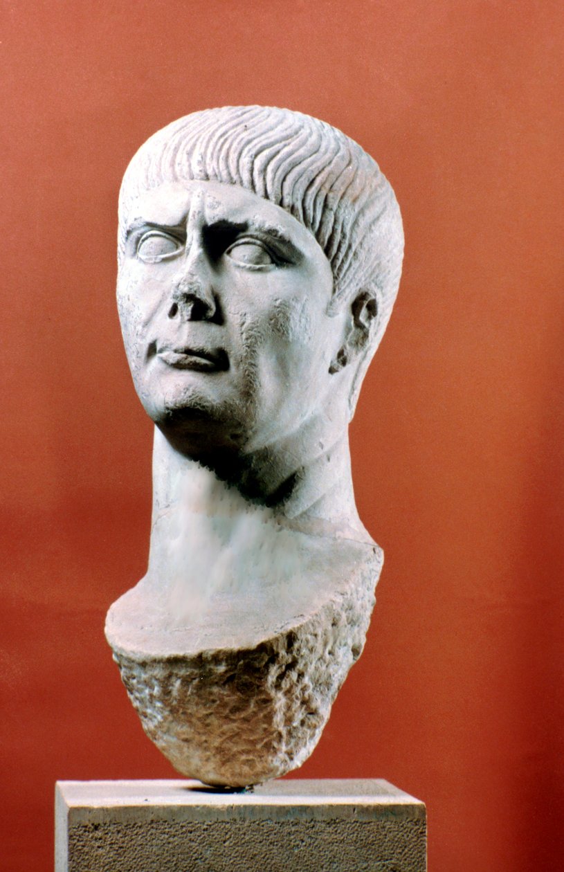 公元98-117年，罗马皇帝图拉真（Trajan）头 作者 不明
